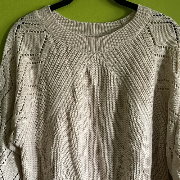 NWT Cupshe Cream Cable Knit Sweater Size XL - Picture 2 of 5